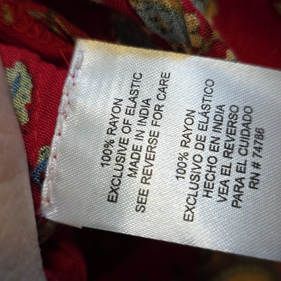 Bila Red Paisley Maxi Skirt (Size L) NWOT  Wide Elastic Waist Band - Beautiful - Picture 9 of 9